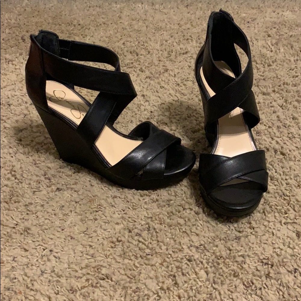 Jessica Simpson Black Wedges